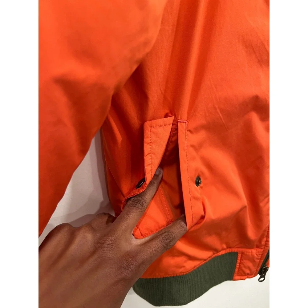 Gymboree Bomber Jacket Boys XL Orange Utility Pockets Waterproof Zip Up NWT Flaw